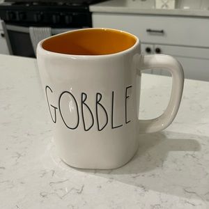 Rae Dunn GOBBLE Mug with Orange Interior